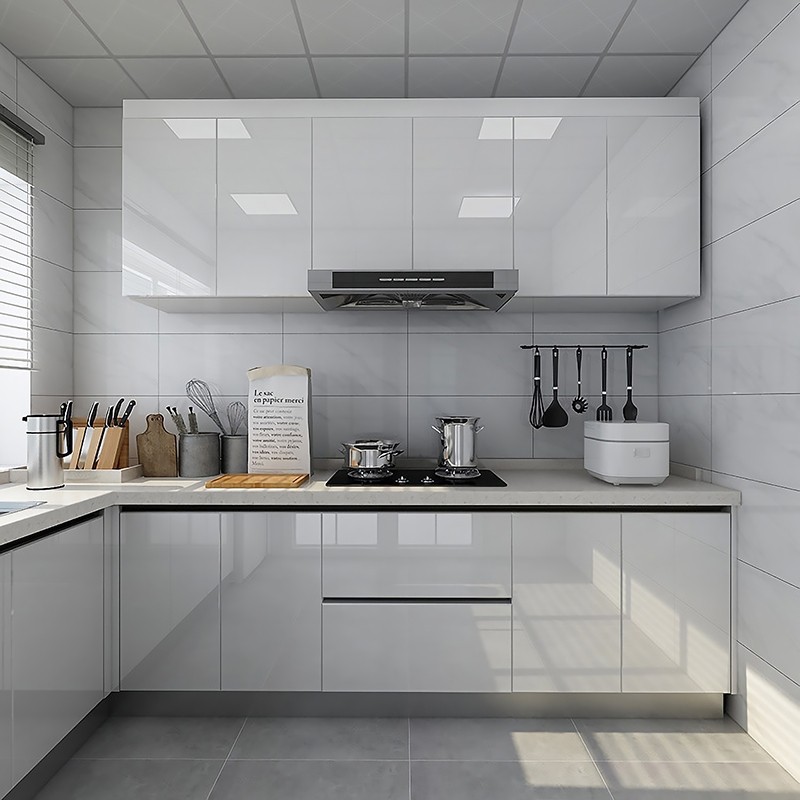 Full stainless steel cabinet customization, overall 304 countertop customization, stove cabinet kitchen integration, whole house customization factory
