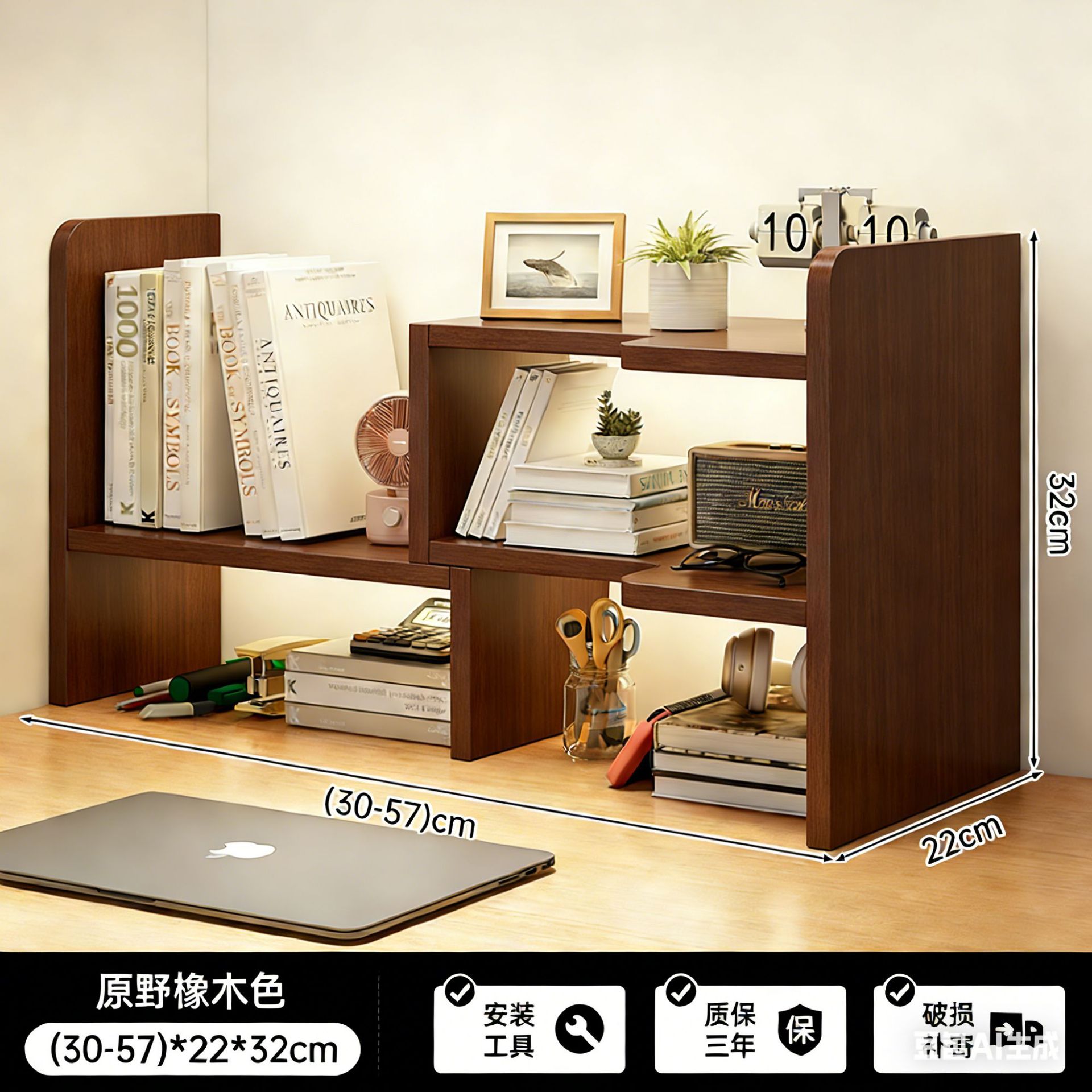 Desktop bookshelf, desk shelf, office desk storage shelf, student dormitory desk organizing shelf, extendable storage shelf
