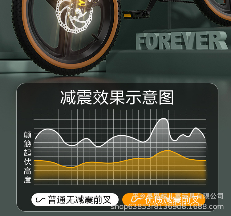 上海永久儿童自行车双减震双碟刹可折叠6-8-12岁男孩中大童山地车