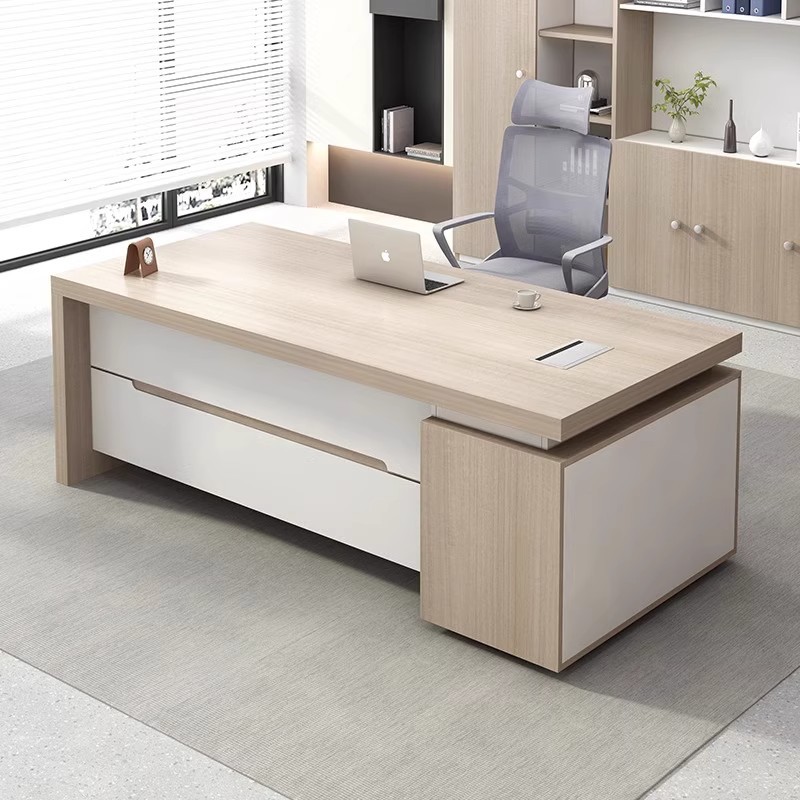 Boss's desk, modern minimalist office, CEO's desk, large shift desk manager, computer desk, office desk and chair combination, large shift desk