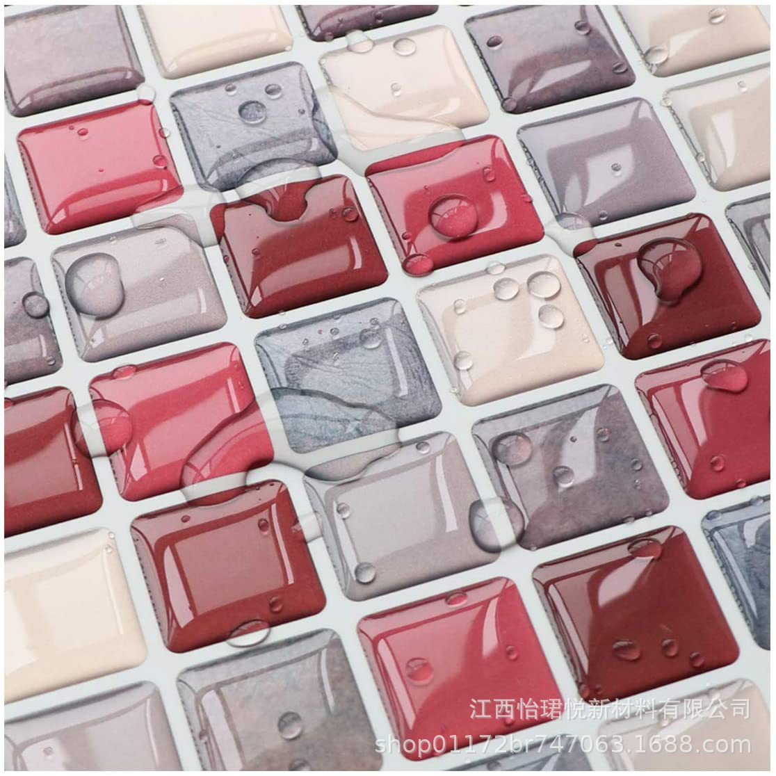 3D ceramic tile crystal wall sticker self-adhesive DIY mosaic home decoration kitchen oil proof bathroom waterproof three-dimensional
