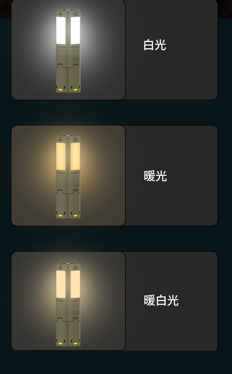户外多功能伸缩LED露营灯超长续航野营灯帐篷灯可充电带支架防水