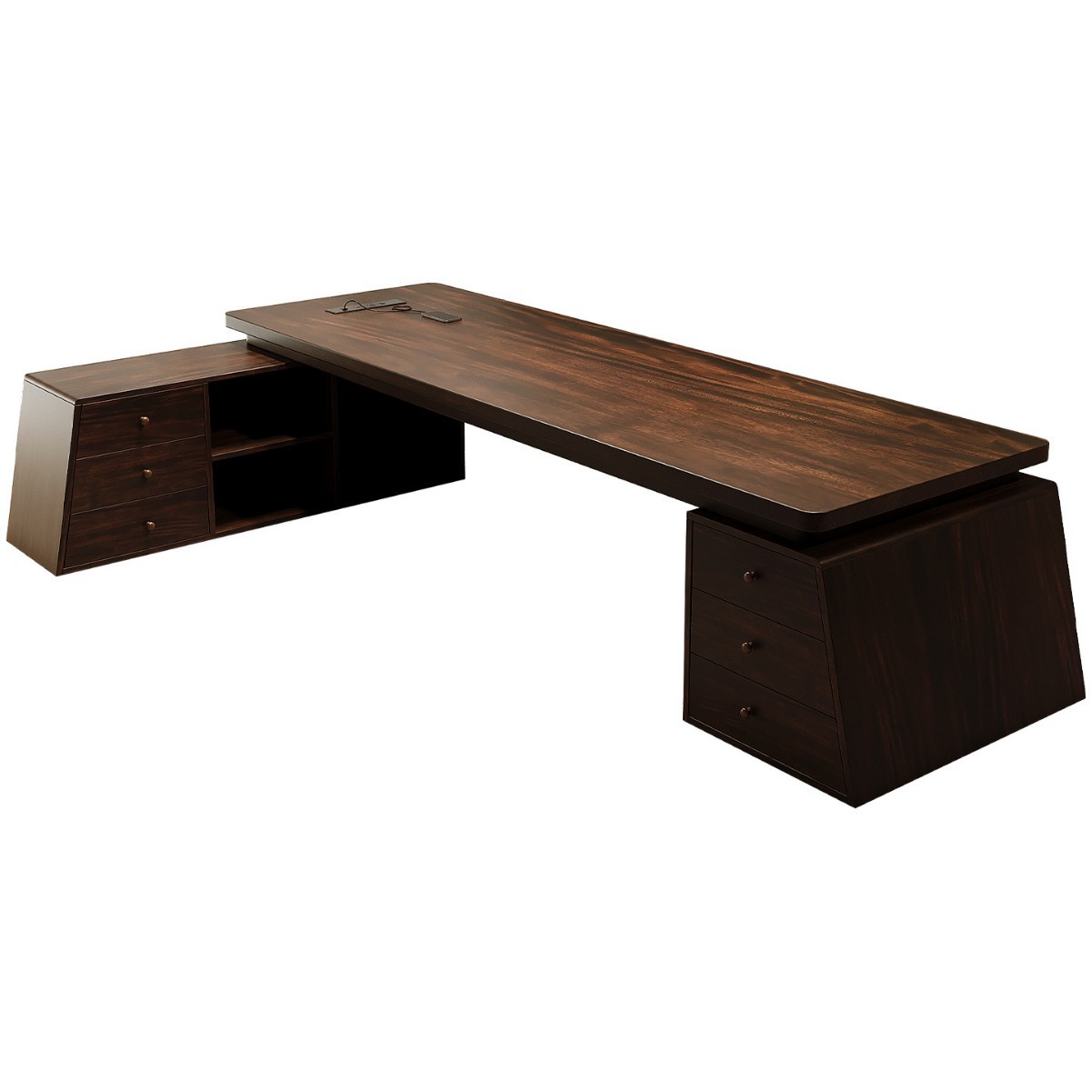 South American black walnut boss desk, modern, simple and high-end feel, chairman's office desk, president's desk, solid wood large desk