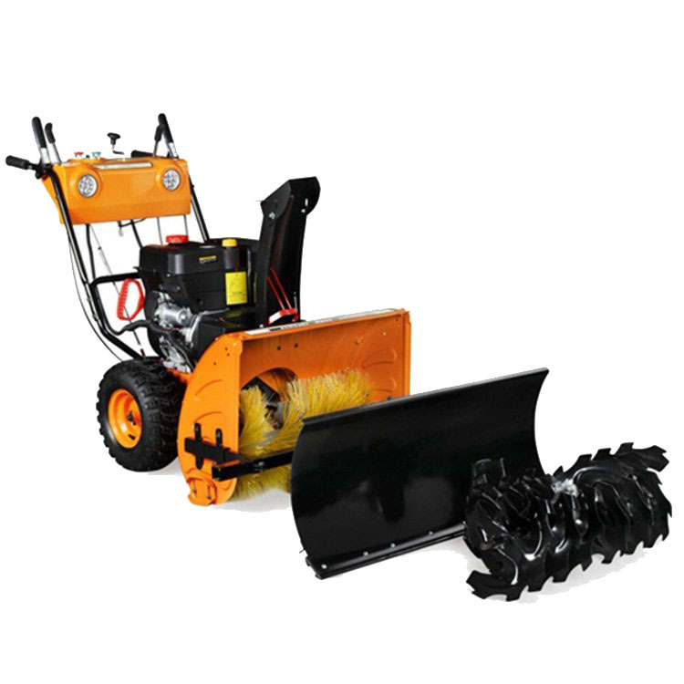 Zhongtuo hand push snow sweeper with full gear roller brush driving, electric small gasoline snow removal device, road throwing