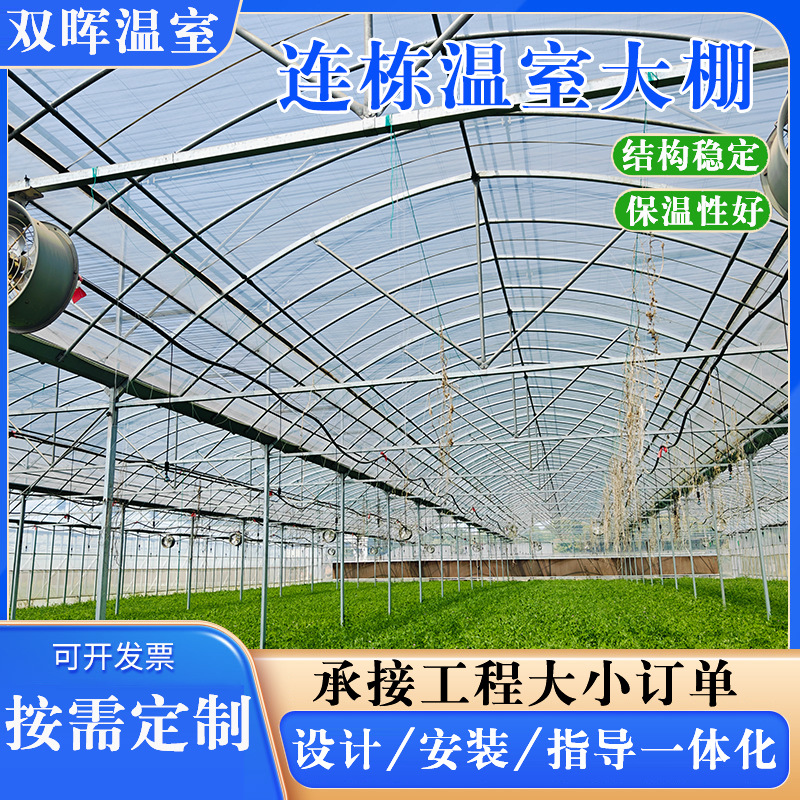 连栋温室大棚厂家蔬菜大棚骨架热镀锌钢架外遮阳薄膜简易温室大棚