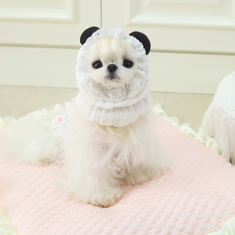 Mafa Pet Cats and Dogs, чтобы съесть анти -пышное хлопковое кружево милый и забавный INS, занимая трехмерного ушного медведя