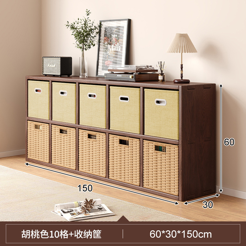 Solid wood bookshelf, floor to ceiling, household bedroom, bedside table, bookshelf, integrated sandwich, bedside storage cabinet, living room cabinet