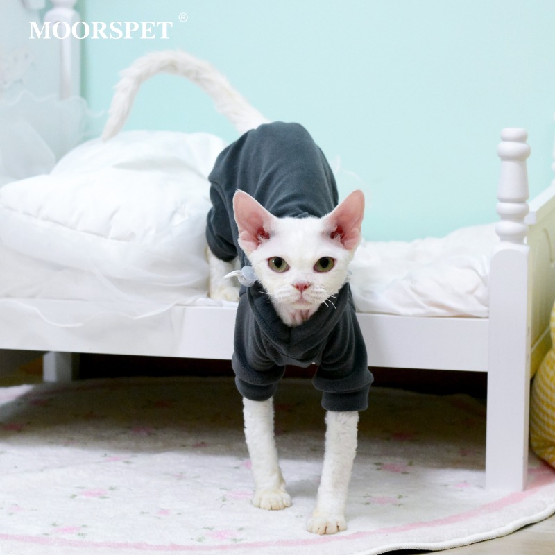 MOORSPET Немецкая лысая одежда для кошек, толстая осенне-зимняя одежда для домашних животных с четырьмя лапами, британская короткая одежда для котят, осенне-зимняя утолщенная одежда