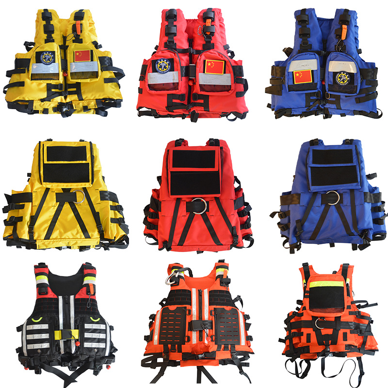 Large buoyancy water rescue equipment 200N heavy-duty flood prevention, emergency rescue and firefighting professional vest for rapids and life jackets