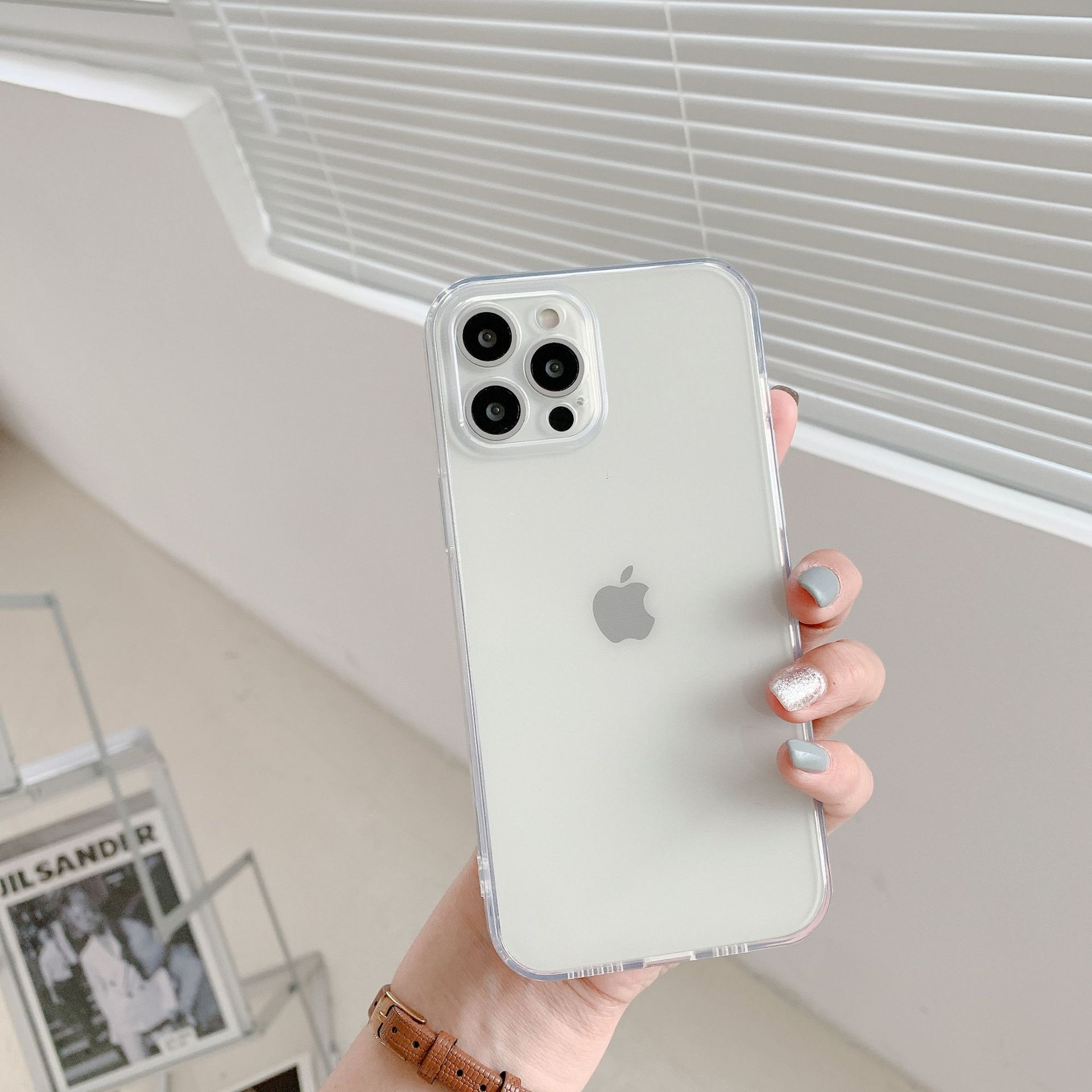 Suitable for Apple 16 ProMax transparent phone case 15plus minimalist iPhone 14 soft silicone 12/13/11 sets