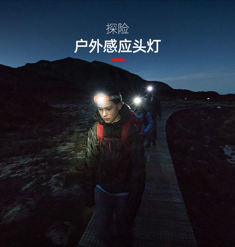 Waterproof head mounted outdoor fishing sensor LED headlight with strong light and dual lithium batteries, built-in battery for night running, 100w ultra bright