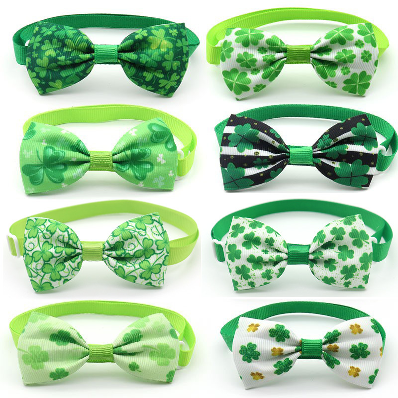 Pet Clover коллаген Bow Knot Blade Irish Festival Tie Tie Sat Patrick Festivals Кошки и аксессуары для собак