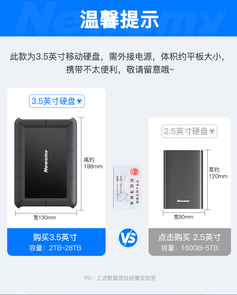 纽曼星际移动硬盘2T 3T 4T 6T 8T 18T 20T大容量 3.5英寸桌面式