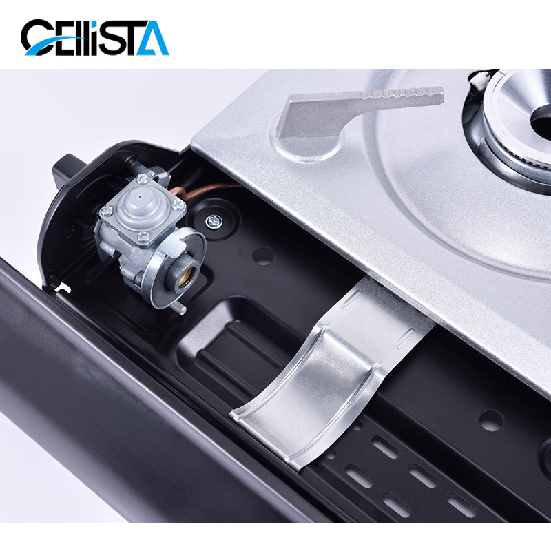 Outdoor portable windproof card stove, commercial ultra-thin smokeless gas barbecue stove, magnetic suction tank, camping campsite