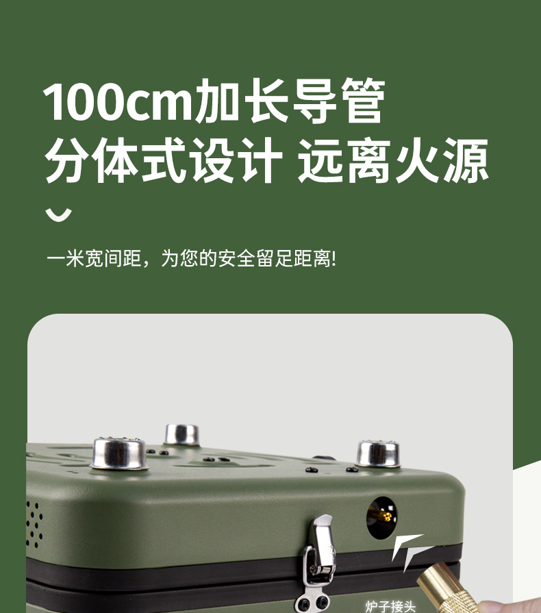Outdoor picnic, card stove, camping stove, folding and portable double head gas stove, picnic, barbecue, strong fire stove
