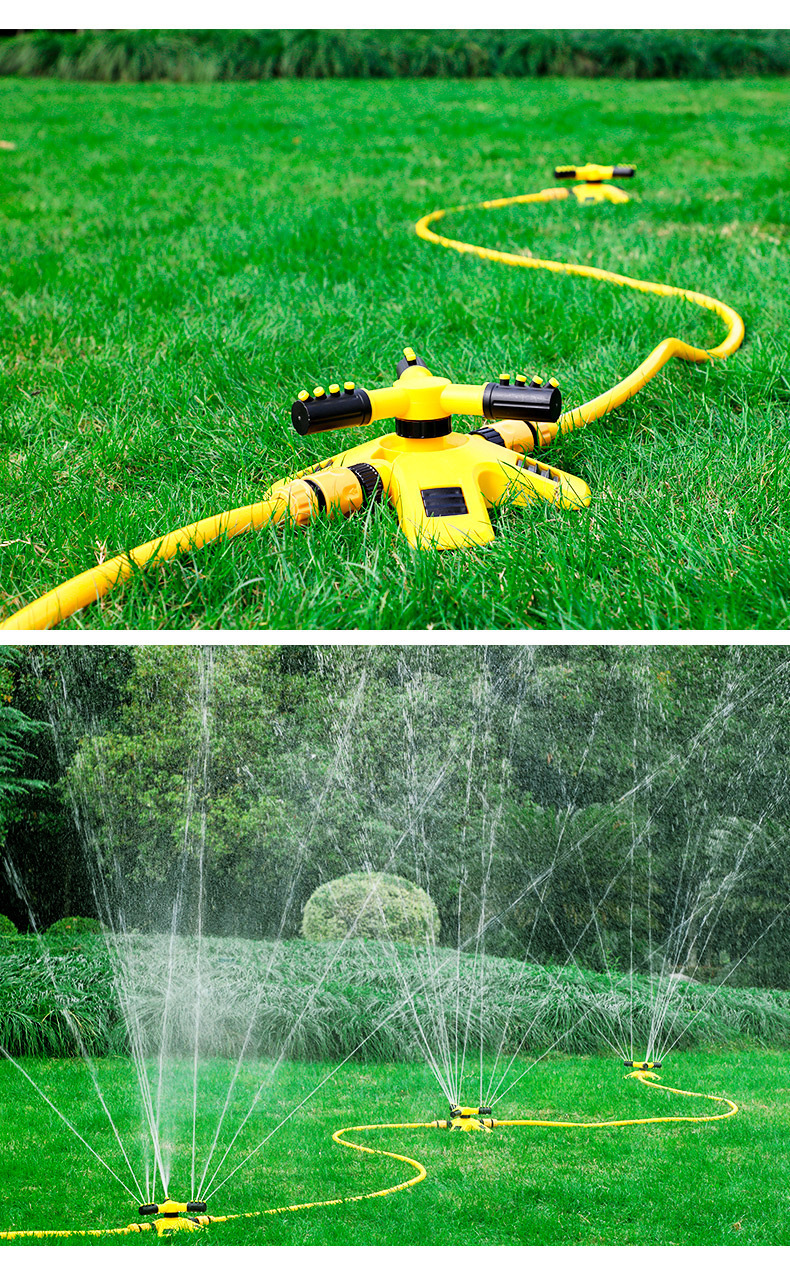 360 degree automatic rotating sprinkler, nursery irrigation rotating three-way sprinkler series sprinkler, watering plants