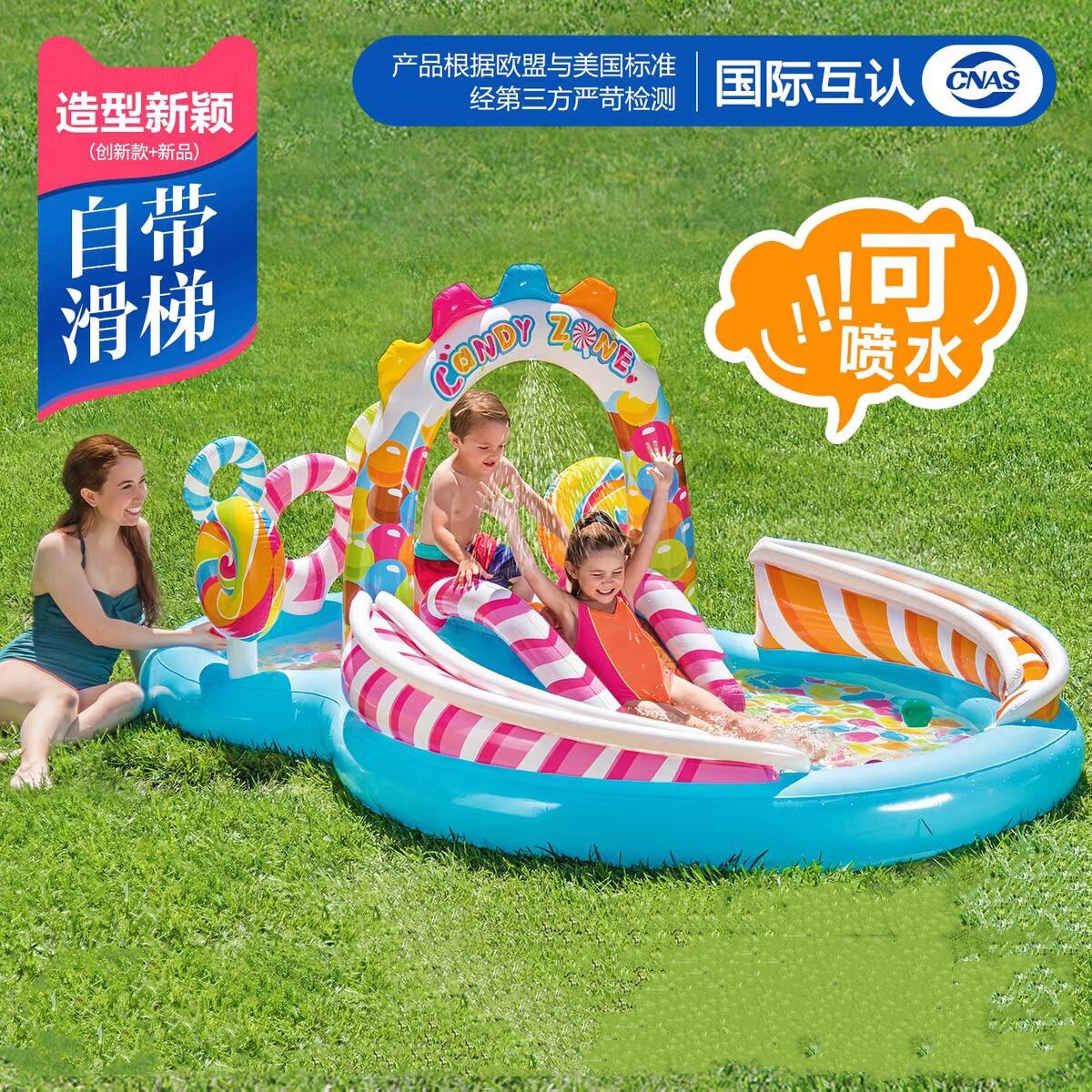 INTEX Thickened Swimming Pool Fishing Pool Balloon Filling Pool Baby Play Pool Swimming Pool Home Use Slide Pool