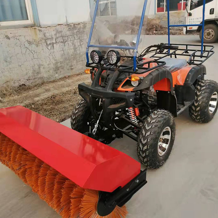 Zhongtuo hand push snow sweeper with full gear roller brush driving, electric small gasoline snow removal device, road throwing