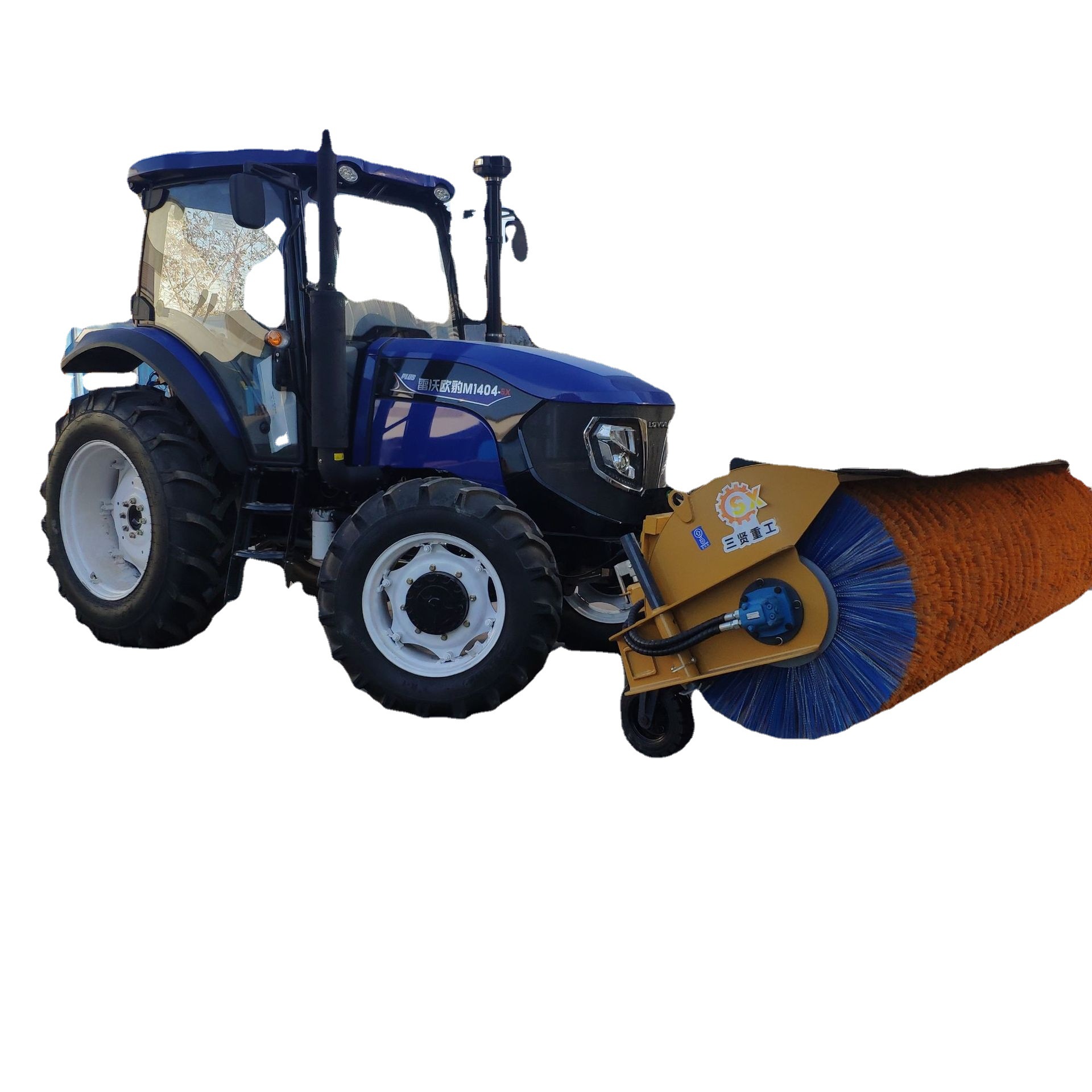 Self powered snow sweeper 3.3m car mounted roller brush snow removal machine, easy to install, good snow removal effect