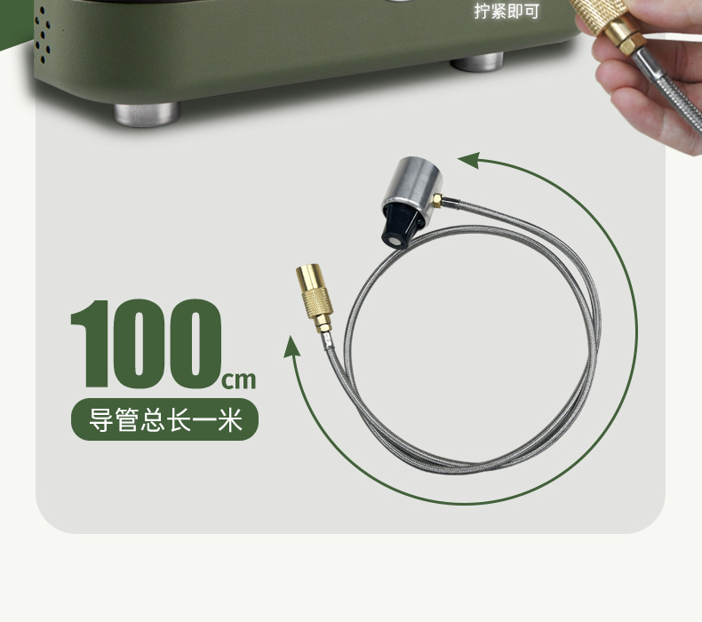 Outdoor picnic, card stove, camping stove, folding and portable double head gas stove, picnic, barbecue, strong fire stove