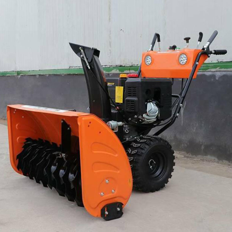 Zhongtuo hand push snow sweeper with full gear roller brush driving, electric small gasoline snow removal device, road throwing