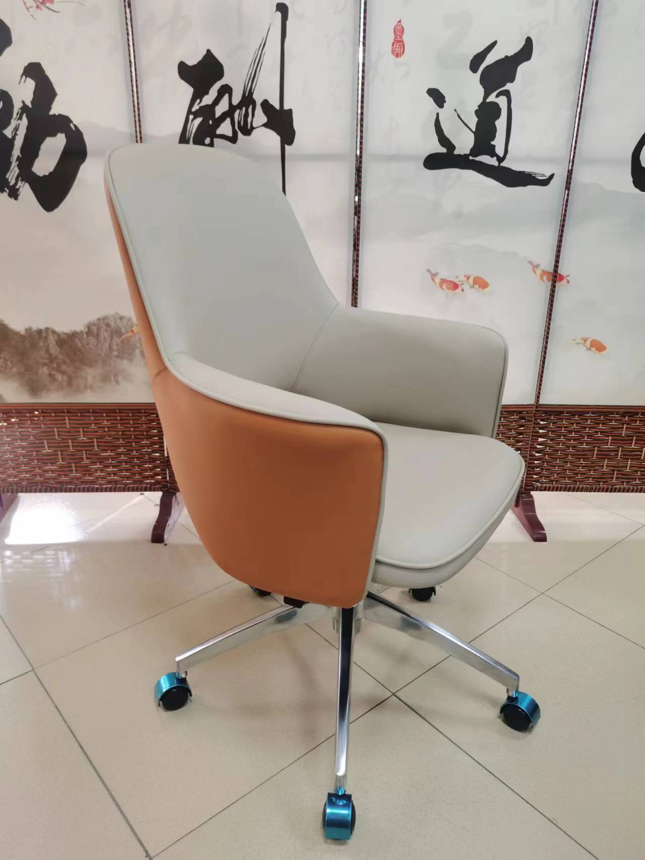 Modern minimalist office chair, ergonomic computer chair, Vienna hotel apartment, desk and chair, writing chair, reception chair