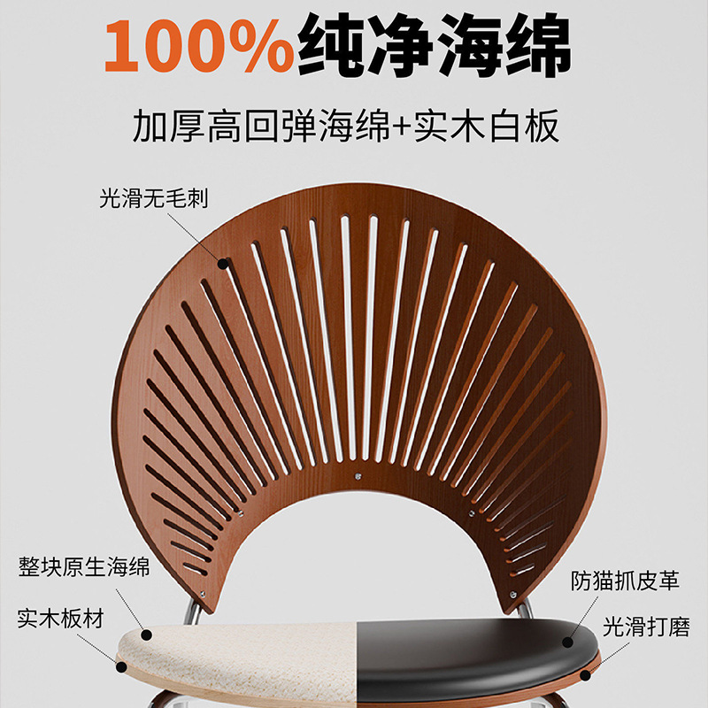 Dining chairs, solid wood coffee chairs, vintage backrests, dining tables, chairs, simple kitchens for home use, dining negotiations, leisure, shell chairs