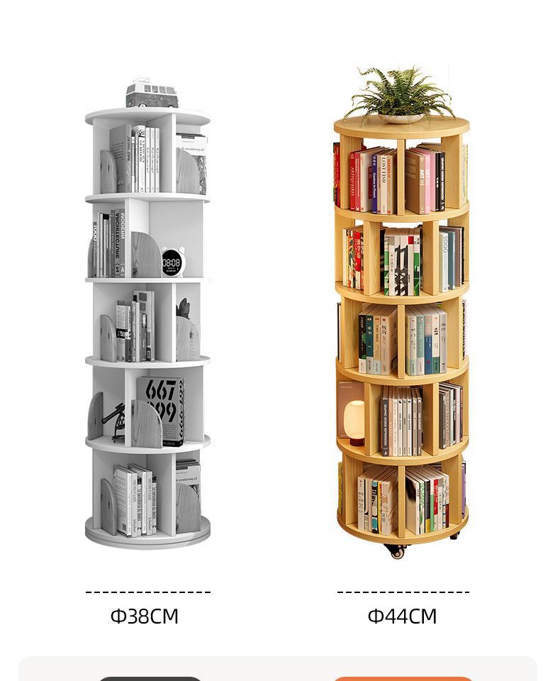 360 degree rotating bookshelf, bookshelf, space saving, children's floor standing picture book rack, simple home use, student easy storage rack