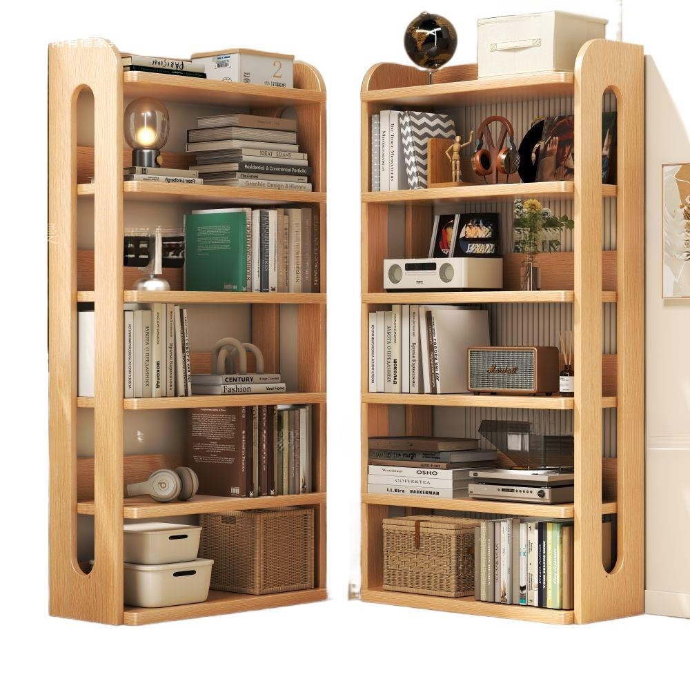 Bookshelf, floor to ceiling storage rack, integrated wall facing corner storage cabinet, simple student home use, no space occupation, solid wood bookshelf