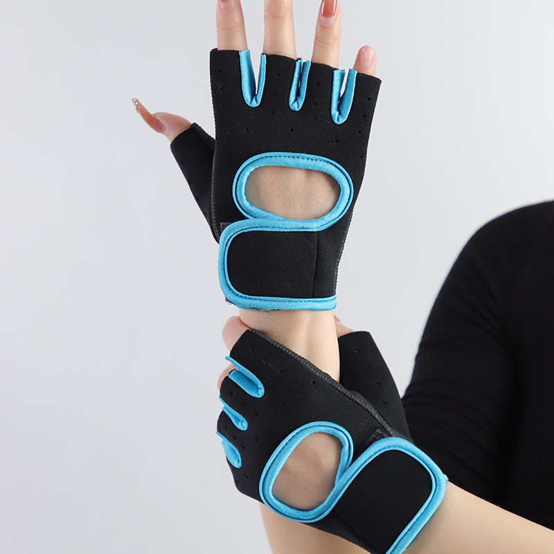 Half finger sports gloves, weightlifting and fitness gloves, outdoor sports cycling, breathable and shock-absorbing riding gloves