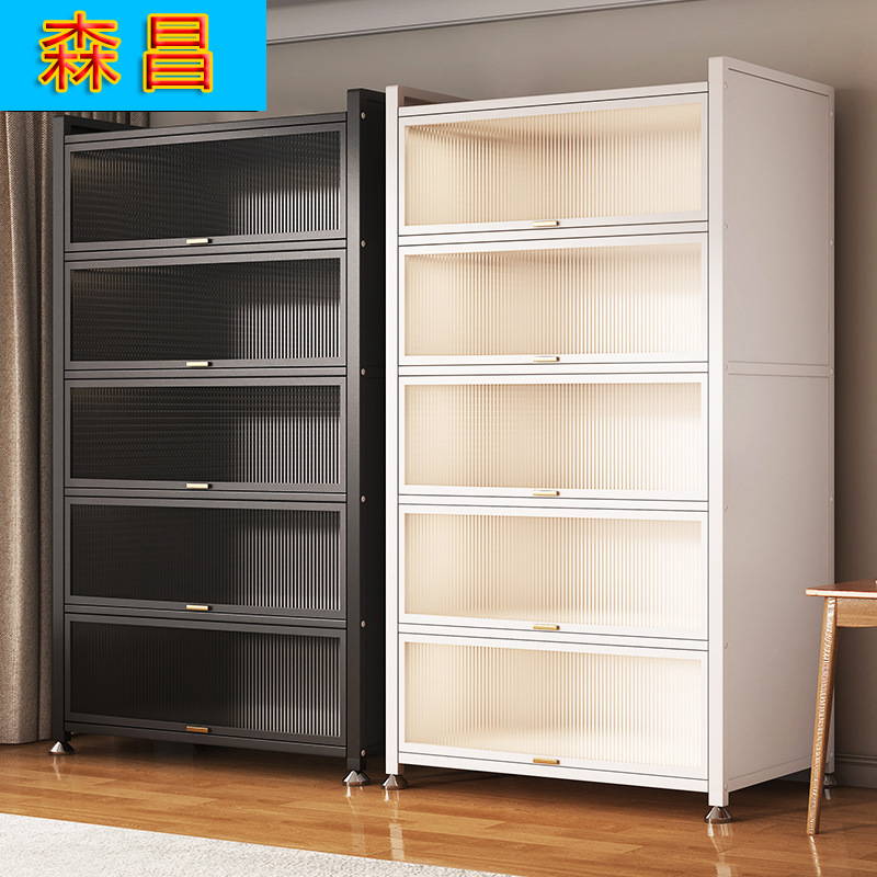 Steel Bookcase with Door, Children's Bookshelf, Dustproof Storage Cabinet, Home Display Cabinet, Bedroom Floor Storage Cabinet, Storage Rack