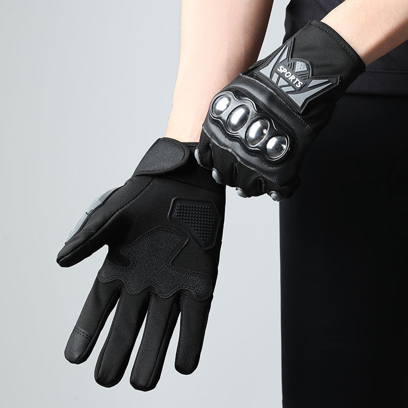 Motorcycle riding gloves men's stainless steel hard shell anti fall mountain bike riding equipment gloves cross-border