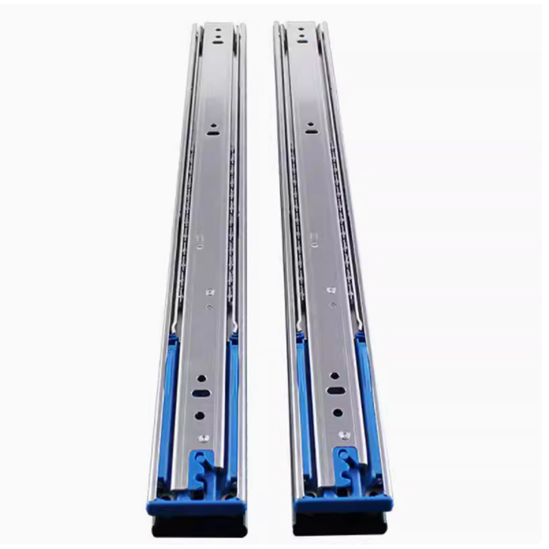 Taiwan locomotive slide rail three section slide rail buffer damping silent cabinet hardware accessories drawer track wholesale