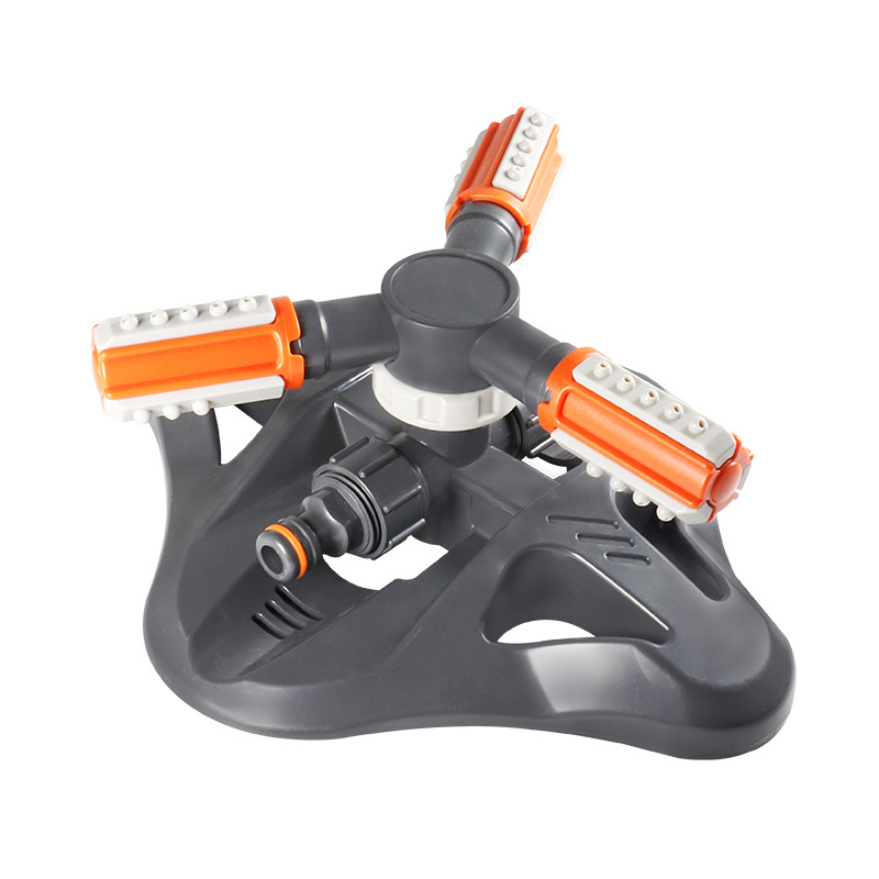 Strict selection of orange white new ABS three-way sprinkler with multi-mode free adjustment for garden, lawn and green space sprinklers