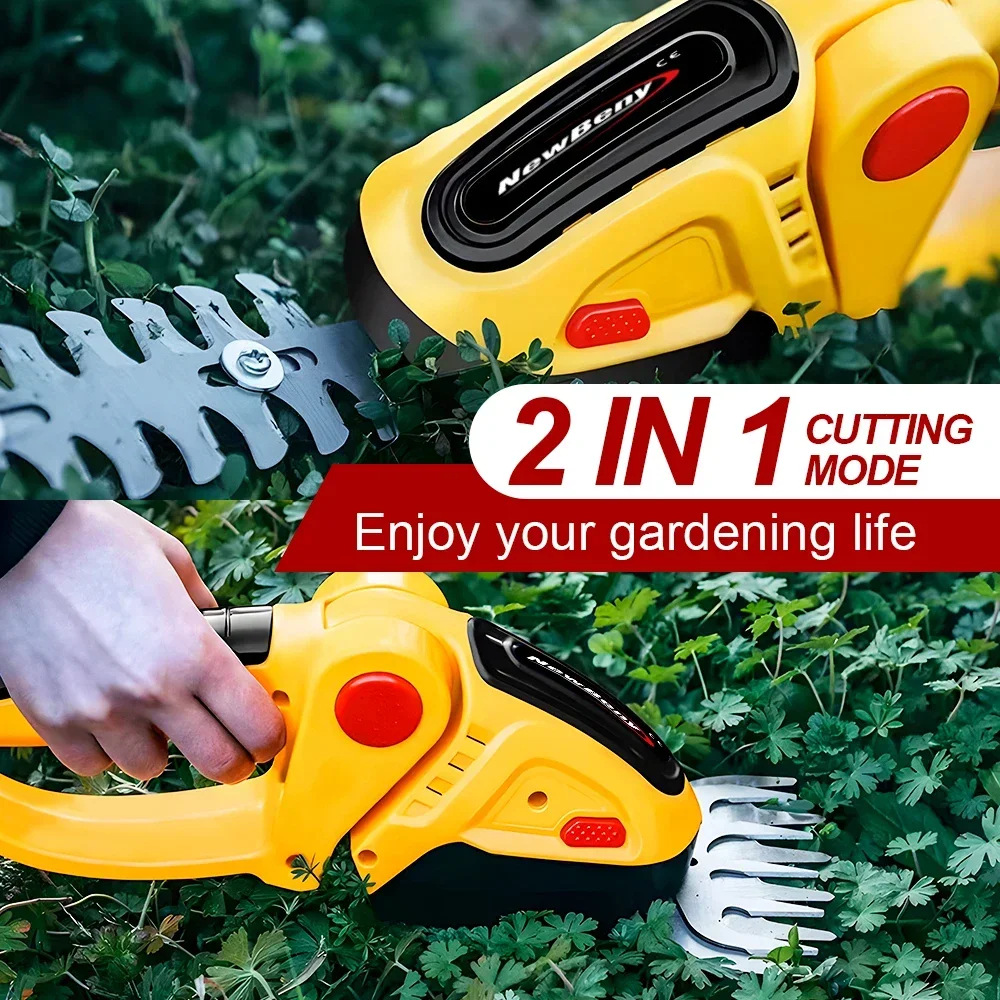 2合1绿篱机20000RPM可充电手持式家用灌木除草修剪割草机花园工具