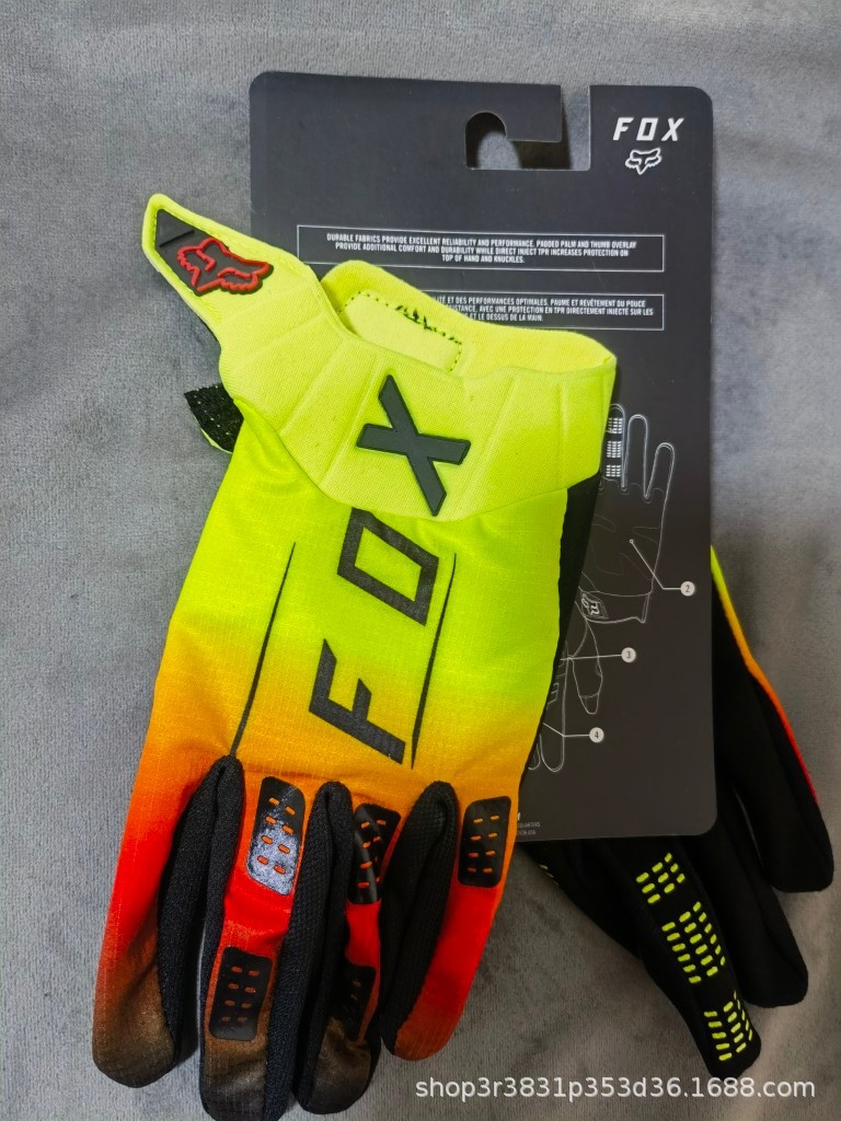 Full finger motorcycle riding, touchscreen gloves, outdoor wear-resistant, reflective, breathable, night riding, anti-skid protection