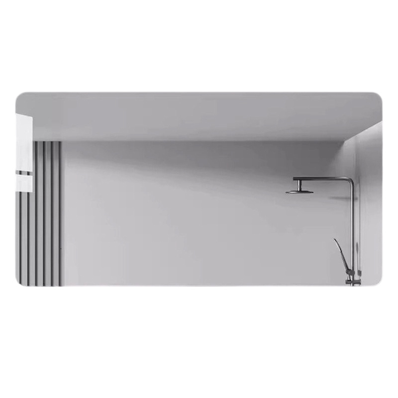 Glass bathroom mirror, wall mounted self-adhesive bathroom, washroom, washbasin, real wall mounted, non perforated lens