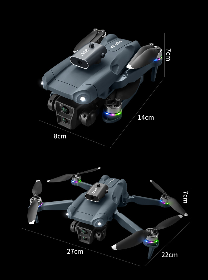 Cross border V5 unmanned aerial vehicle dual camera aerial photography with screen remote control aerial photography aircraft folding remote control aircraft