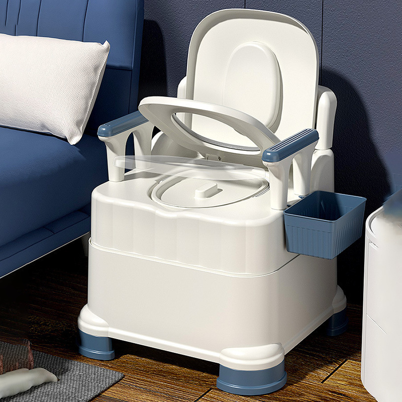 Toilet for the elderly, movable toilet with armrests, indoor portable, pregnant women's bedpan, toilet chair, cleaning