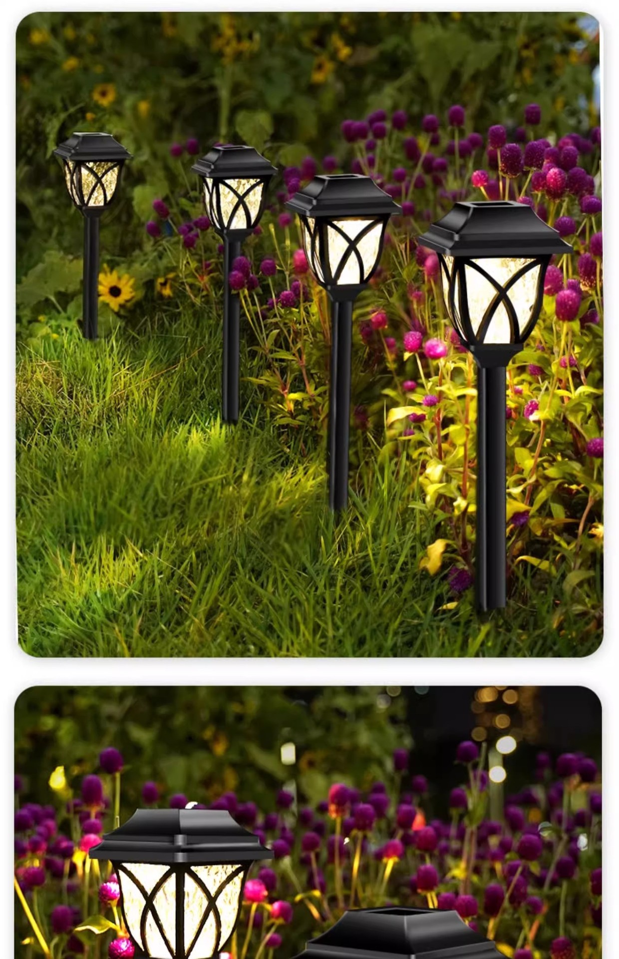 Solar powered LED lawn lights, outdoor waterproof induction lights, landscape plug-in lights, household courtyard lights, garden decorative lights