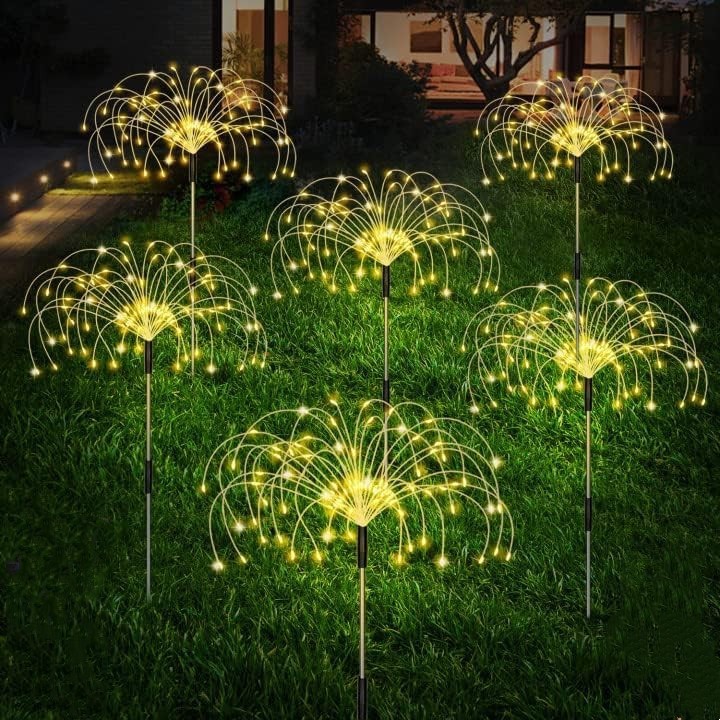 Amazon solar fireworks lights, LED lights, Christmas ground plug, 8 modes, outdoor waterproof garden courtyard decoration