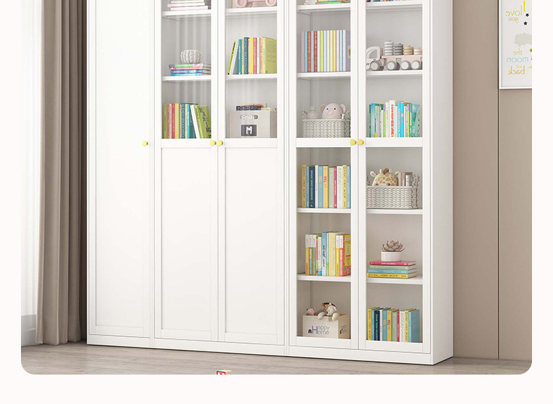Steel wrought iron bookshelf, dustproof glass door storage cabinet, iron sheet office file cabinet, data display and storage cabinet