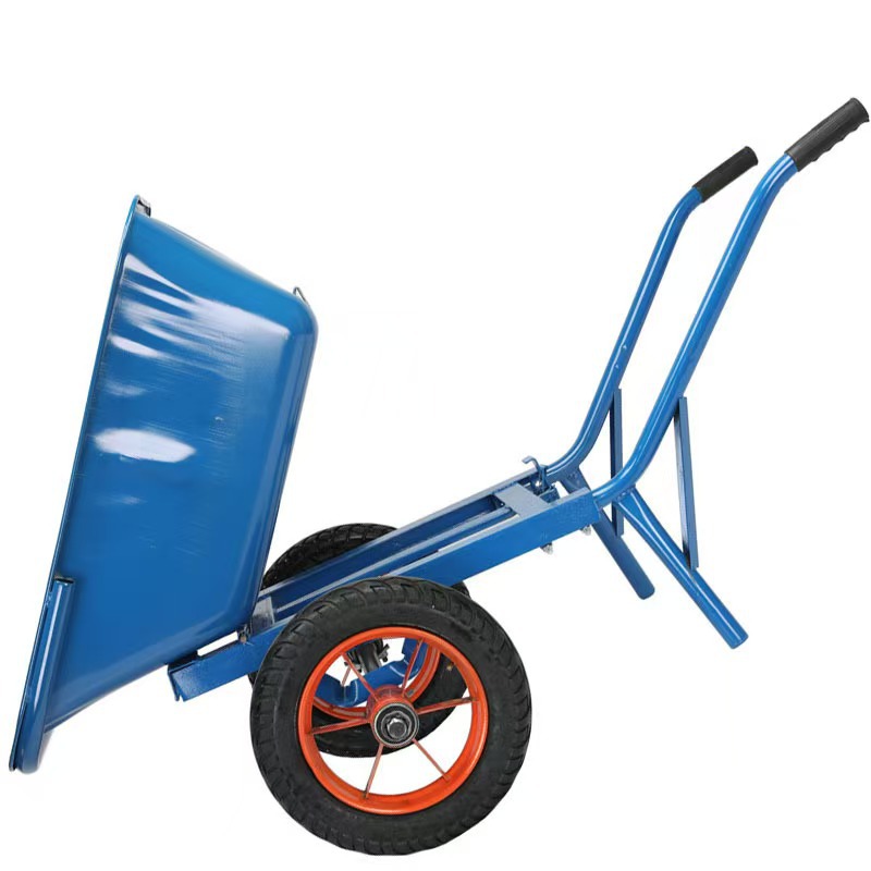 Thickened double wheeled single wheeled cart for household construction sites, double wheeled single wheeled dump truck for breeding farms, garden soil and fertilizer handling vehicles