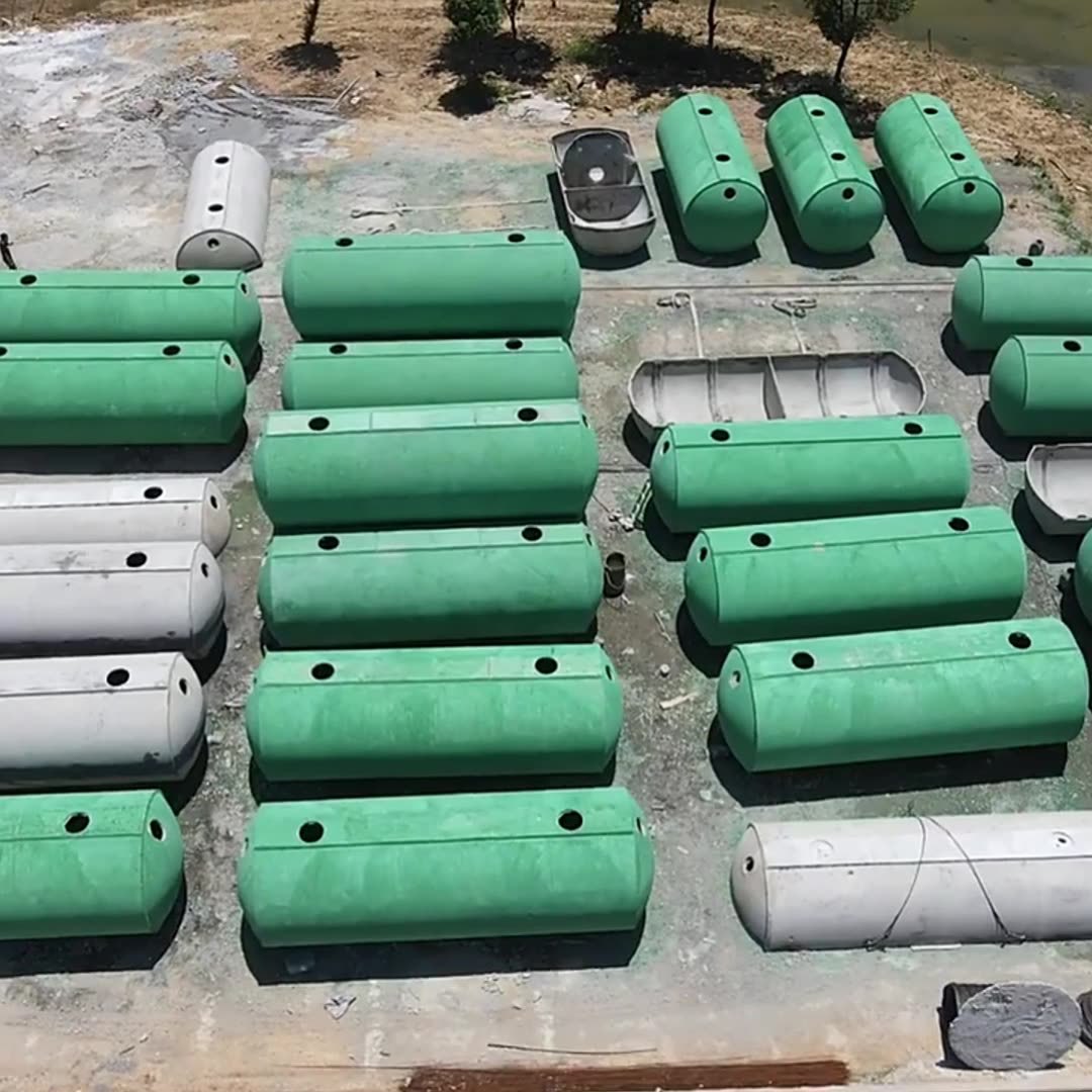 Concrete cement septic tank prefabricated reinforced concrete 100 cubic meter three grid septic tank, Changsha, Hunan