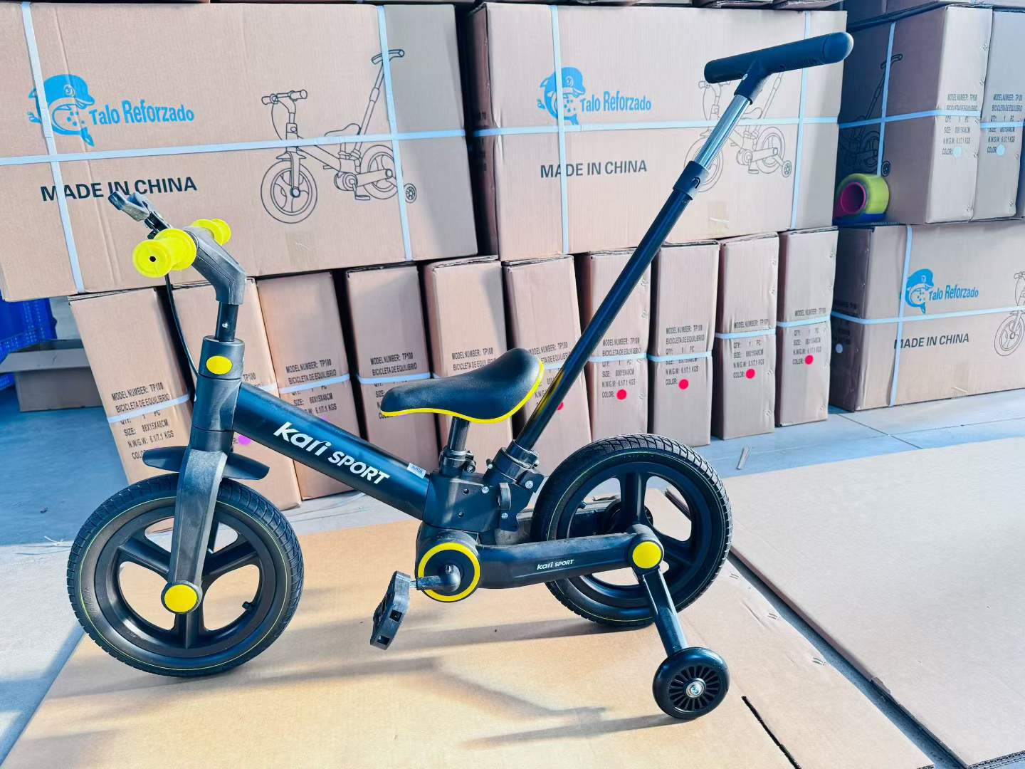 Foreign trade multifunctional children's folding tricycle two in one balance bike with handbrake pedal for children's baby bicycle