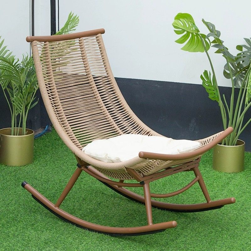 Lazy sofa rattan lounge chair can sleep on the balcony, home use leisure chair, living room nap chair, internet famous rocking chair