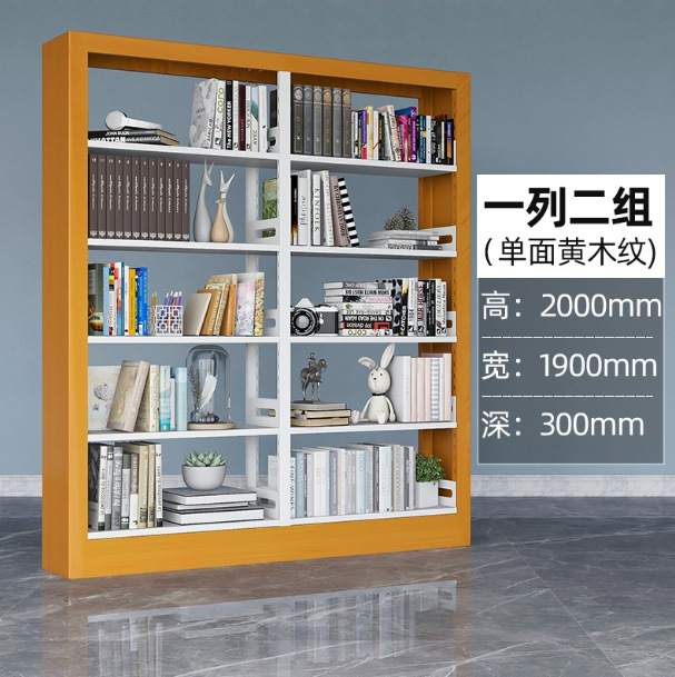 Steel bookshelf, book reading rack, household book storage rack, archive storage rack, double-sided data rack, minimalist design