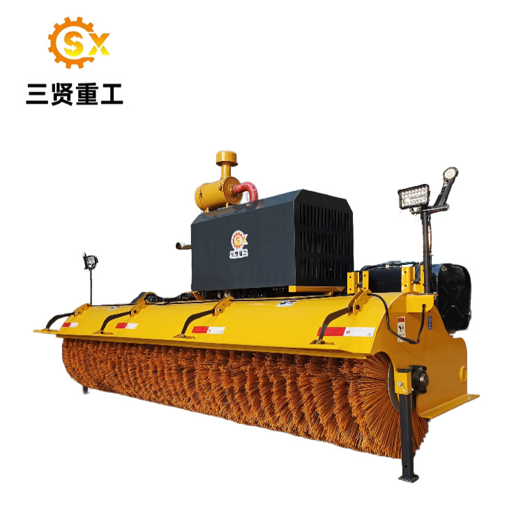Self powered snow sweeper 3.3m car mounted roller brush snow removal machine, easy to install, good snow removal effect