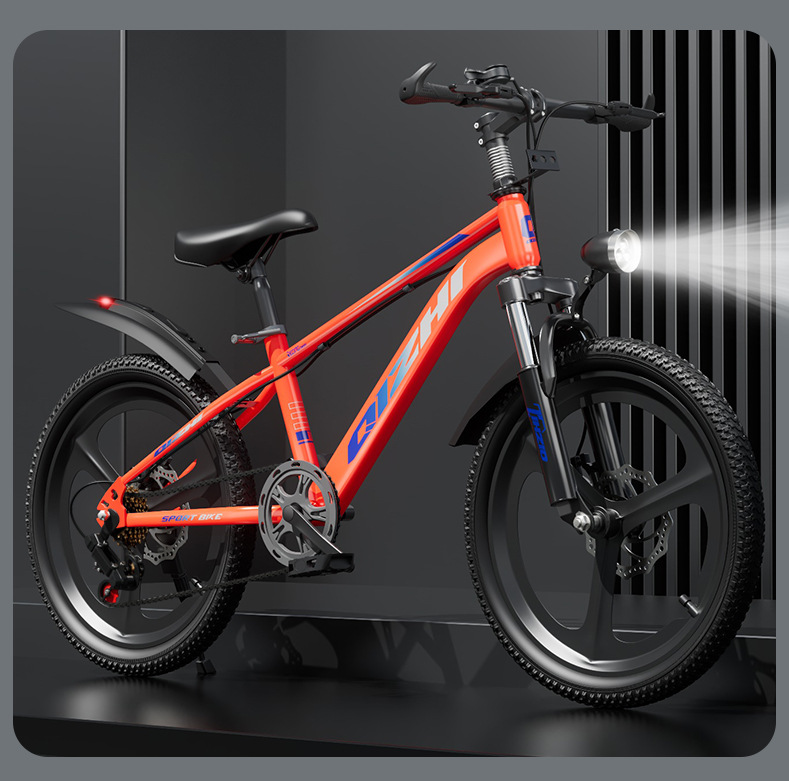 Children's mountain bikes for children aged 6-12 years old, primary and secondary school students, single speed variable speed disc brake, male and female bike holding brake