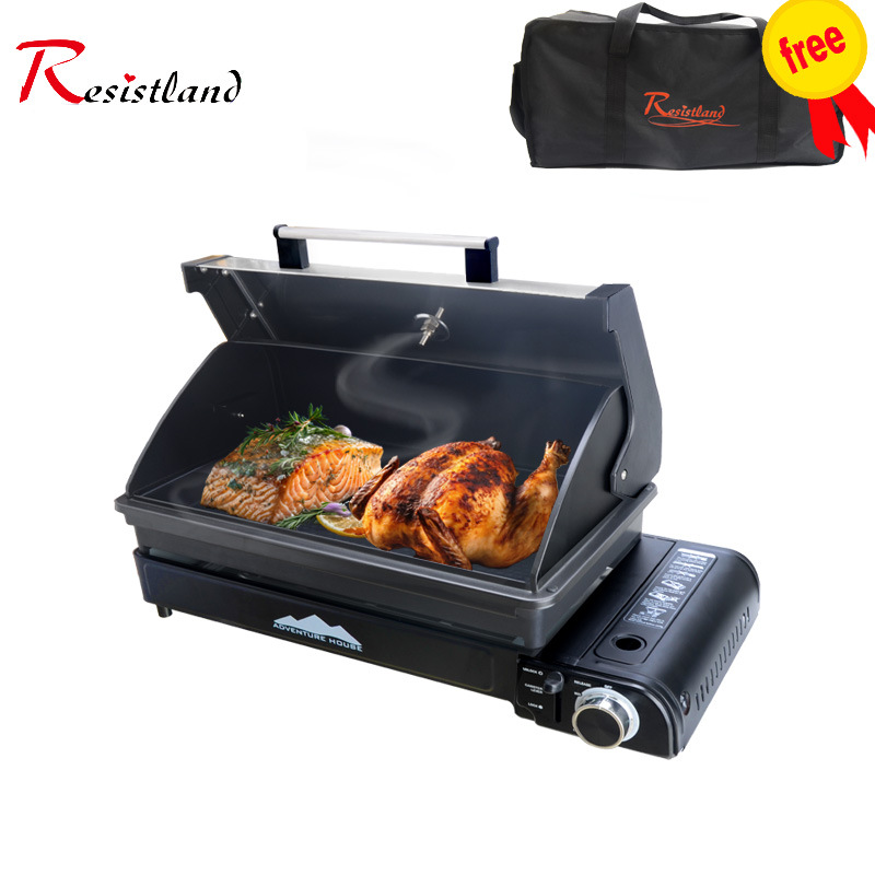 Cross border exclusive outdoor barbecue grill, party picnic, card type gas stove, portable grill, liquefied gas stove, camping